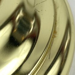 Aukso spalvos metalinis stalinis šviestuvas stikliniu gaubtu 30x30x52 cm