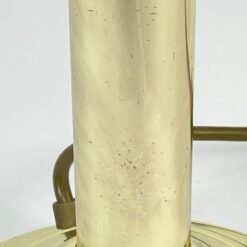 Aukso spalvos metalinis stalinis šviestuvas stikliniu gaubtu 30x30x52 cm