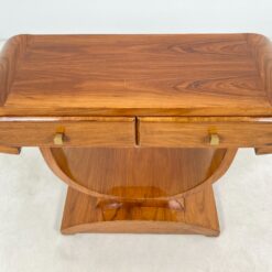 Art Deco stiliaus dviejų stalčių riešutmedžio konsolė 43x107x88,5 cm