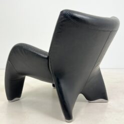 Vintažinis Leolux Echnaton odinis fotelis su pakoju 100x101x91 cm, 43 cm