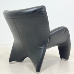 Vintažinis Leolux Echnaton odinis fotelis su pakoju 100x101x91 cm, 43 cm