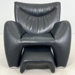 Vintažinis Leolux Echnaton odinis fotelis su pakoju 100x101x91 cm, 43 cm