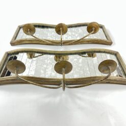 Sieninės trijų šakų žvakidės su veidrodžiais 2 vnt. komplektas 13x52x27 cm