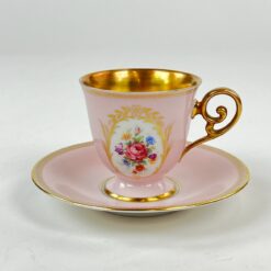 Porcelianiniai Tirschenreuth puodelis 80 ml ir lėkštutė 2 vnt. komplektas