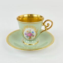 Porcelianiniai Tirschenreuth puodelis 80 ml ir lėkštutė 2 vnt. komplektas