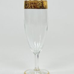 Stiklinė šampano taurė aukso spalvos kraštinėmis 170 ml 5,5×5,5×17 cm