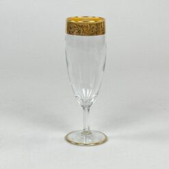 Stiklinė šampano taurė aukso spalvos kraštinėmis 170 ml 5,5×5,5×17 cm