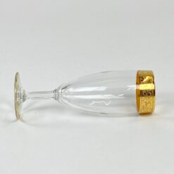 Stiklinė šampano taurė aukso spalvos kraštinėmis 170 ml 5,5×5,5×17 cm