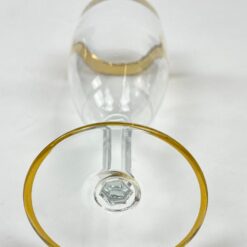 Stiklinė šampano taurė aukso spalvos kraštinėmis 170 ml 5,5×5,5×17 cm