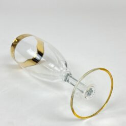 Stiklinė šampano taurė aukso spalvos kraštinėmis 170 ml 5,5×5,5×17 cm