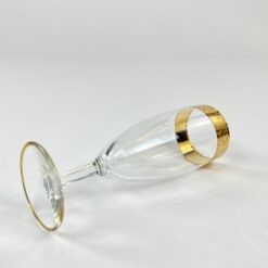 Stiklinė šampano taurė aukso spalvos kraštinėmis 170 ml 5,5×5,5×17 cm