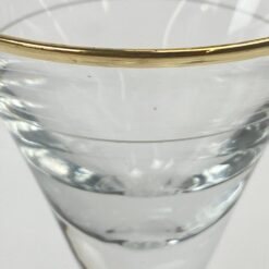 Stiklinės taurelės su aukso spalvos apvadu 2 vnt. kompl. po 80 ml 7,5×7,5×11 cm