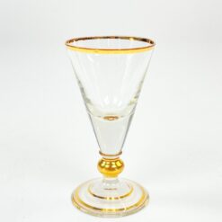 Stiklinė taurelė su aukso spalvos apvadais 30 ml 5x5x9,5 cm