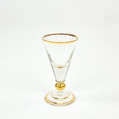 Stiklinė taurelė su aukso spalvos apvadais 30 ml 5x5x9,5 cm