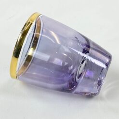 Stiklinė violetinės spalvos taurelė su aukso spalvos apvadu 50 ml 4x4x5 cm