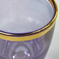 Stiklinė violetinės spalvos taurelė su aukso spalvos apvadu 50 ml 4x4x5 cm