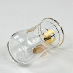 Stiklinė stiklinaitė su aukso spalvos obuolių atvaizdais 90 ml 5x5x7,5 cm