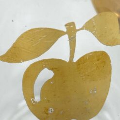 Stiklinė stiklinaitė su aukso spalvos obuolių atvaizdais 90 ml 5x5x7,5 cm