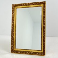 Stačiakampis pakabinamas veidrodis mediniame aukso spalvos rėme 5x54x77 cm