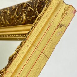 Stačiakampis pakabinamas veidrodis mediniame aukso spalvos rėme 5x54x77 cm