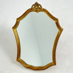 Pakabinamas veidrodis mediniame aukso spalvos rėme 9x56x72 cm