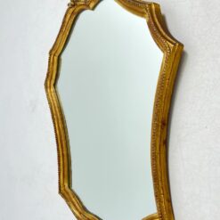 Pakabinamas veidrodis mediniame aukso spalvos rėme 9x56x72 cm