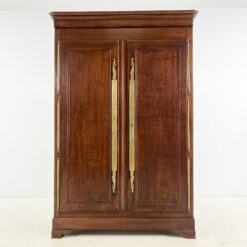 Aukšta ąžuolo masyvo dviejų durų spinta su žalvario detalėmis 64x149x221 cm