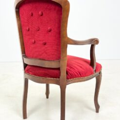 Raudonmedžio krėslas su raudonu gobelenu 53x59x90 cm, 47 cm