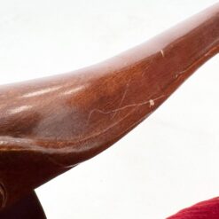 Raudonmedžio krėslas su raudonu gobelenu 53x59x90 cm, 47 cm