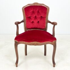 Raudonmedžio krėslas su raudonu gobelenu 53x59x90 cm, 47 cm