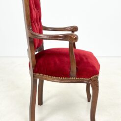 Raudonmedžio krėslas su raudonu gobelenu 53x59x90 cm, 47 cm