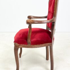 Raudonmedžio krėslas su raudonu gobelenu 53x59x90 cm, 47 cm