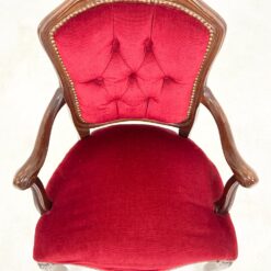 Raudonmedžio krėslas su raudonu gobelenu 53x59x90 cm, 47 cm