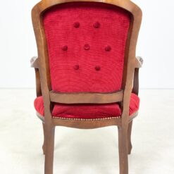 Raudonmedžio krėslas su raudonu gobelenu 53x59x90 cm, 47 cm