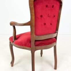 Raudonmedžio krėslas su raudonu gobelenu 53x59x90 cm, 47 cm