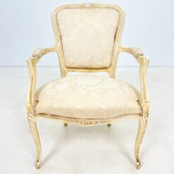 Medinis šviesus krėslas su kreminės spalvos gobelenu 62x60x87 cm, 46 cm