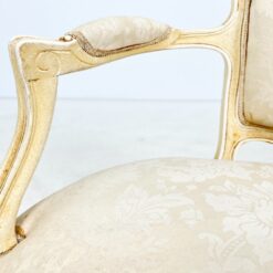 Medinis šviesus krėslas su kreminės spalvos gobelenu 62x60x87 cm, 46 cm