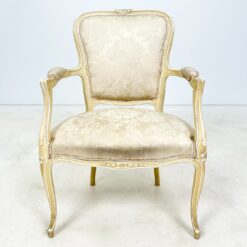 Medinis šviesus krėslas su kreminės spalvos gobelenu 61x60x87 cm, 45 cm