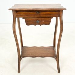 Ąžuolinis konsolinis staliukas su stalčiuku ir lentynėle 34x55x75 cm