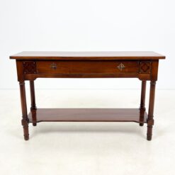 Sendinta riešutmedžio konsolė su lentyna ir stalčiais 41x130,5x80 cm