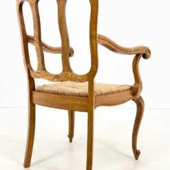 Ąžuolinis krėslas pinta šiaudų sėdimąja dalimi 63x61x99 cm, 47 cm