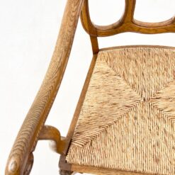 Ąžuolinis krėslas pinta šiaudų sėdimąja dalimi 63x61x99 cm, 47 cm
