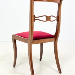 Raudonmedžio kėdės su raudonu gobelenu 6 vnt. komplektas 53x47x89 cm, 50 cm