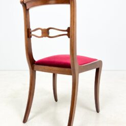 Raudonmedžio kėdės su raudonu gobelenu 6 vnt. komplektas 53x47x89 cm, 50 cm