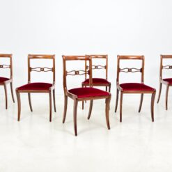 Raudonmedžio kėdės su raudonu gobelenu 6 vnt. komplektas 53x47x89 cm, 50 cm