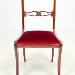 Raudonmedžio kėdės su raudonu gobelenu 6 vnt. komplektas 53x47x89 cm, 50 cm