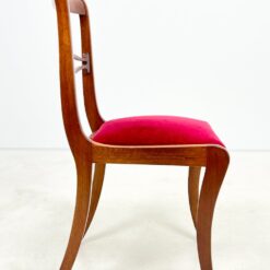 Raudonmedžio kėdės su raudonu gobelenu 6 vnt. komplektas 53x47x89 cm, 50 cm