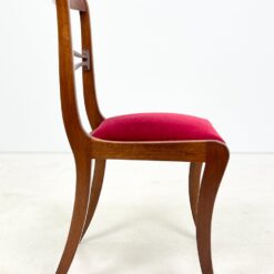 Raudonmedžio kėdės su raudonu gobelenu 6 vnt. komplektas 53x47x89 cm, 50 cm