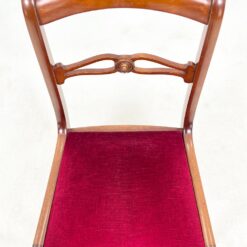 Raudonmedžio kėdės su raudonu gobelenu 6 vnt. komplektas 53x47x89 cm, 50 cm