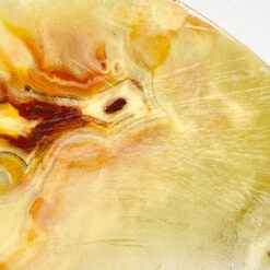 Apvalus žalvarinio rėmo staliukas su onikso stalviršiumi 85,5×85,5×48,5 cm